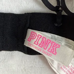 PINK Victoria's‎ Secret Black Teal Butterfly Lace Strappy Back Bralette Small thumbnail 3