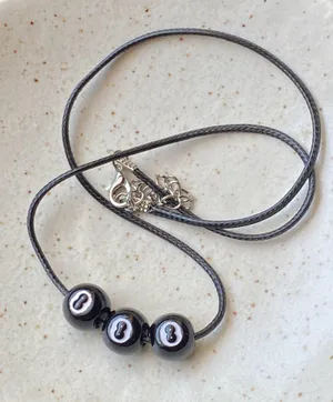 Handmade 8 ball grunge funky unisex necklace🎲8️⃣🖤 thumbnail 4