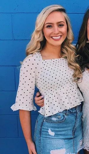 American Eagle Polka Dot Peplum Crop Top thumbnail 1