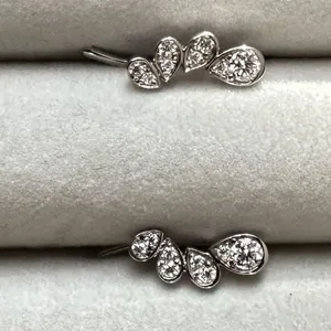 Sterling Silver Josephine zircons Pear-shaped zircon stone earrings thumbnail 4