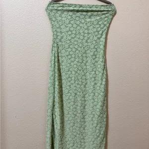 Zesica Cottagecore Mint Lace Strapless Midi Dress Size S Romantic Spring NWOT thumbnail 2