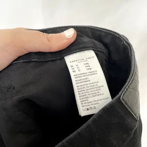 American Eagle dream stretch black jeans women's size 12‎ long cotton blend thumbnail 8