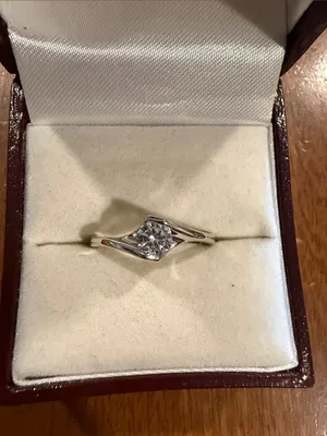 Sterling-Inspired Silver Twist Ring with Clear Center Stone Size 6 3/4 thumbnail 1