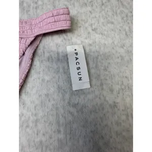 PacSun Swim Eco Purple Smocked High Cut‎ Cheeky Bikini Bottoms Small NWT 0566 thumbnail 2