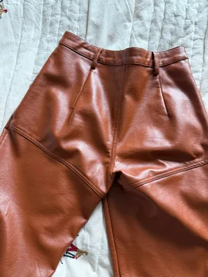 Princess Polly Leather Pants Brown Faux thumbnail 2