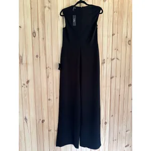 NWT Lulus Black Jumpsuit Enticing Endeavors Black Jumpsuit Party Dinner Size L thumbnail 6