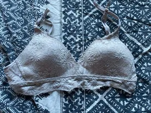 Aerie Cream Lace Wireless Bra thumbnail 1