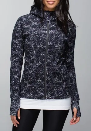 Lululemon‎ Scuba Hoodie II Rocky Road Sand Dune Storm Grey Black Size 4 Zip up thumbnail 1