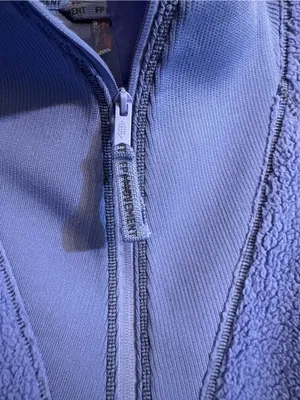 Free People Ready Set Ribbed Sherpa Pullover XL Blueberry Blue Quarter Zip thumbnail 6