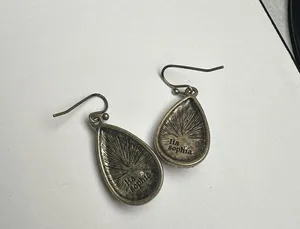 Lia Sophia Plum Red Teardrop Rhinestone Dangle Pierced Earrings Bronze Tone thumbnail 9