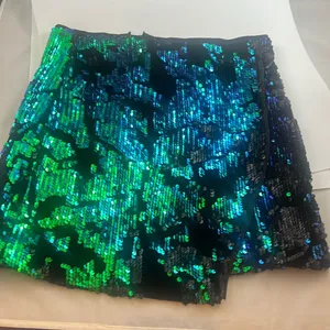Forever 21 - black sequin skirt, blue/green sequins. Size Small thumbnail 1