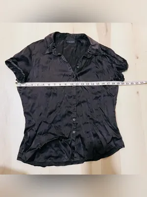 VTG NY&Co Women Medium Black 90s Y2K Grunge Office Siren Silk Blouse Top thumbnail 5