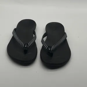 OluKai Ho'opio Black White Striped Flip Flop Sandals Womens 7 thumbnail 5