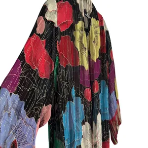 Anthropology Bl^nk London Bea Shimmer Duster Kimono Floral and Metallic Size S/M thumbnail 6