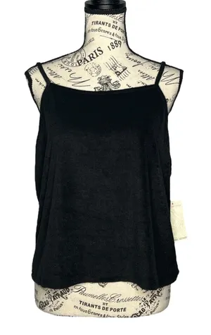 Miken Swim (XL) Cami Strap Terry Cloth Cropped Tank Top Vacation Beach Coverup thumbnail 1