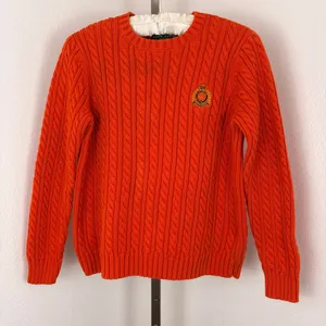Lauren Ralph Lauren vintage orange cable knit sweater thumbnail 1