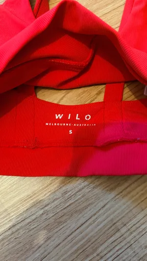 WILO Anthropologie The Label Sports Bra & leggings size small red thumbnail 3