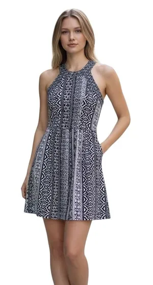 American Eagle Dress Women's 00 Black Halter Fit & Flare Sundress Pockets Summer thumbnail 1