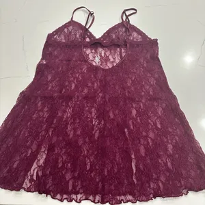 Frederick's of Hollywood Lace Chemise burgundy size L thumbnail 2