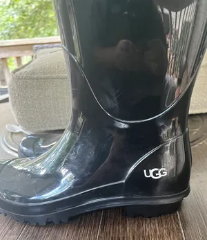 UGG Women's black rain boots size 7 manufactured in the USA thumbnail 1