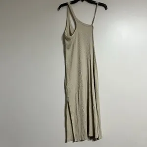 Aerie Women's One shoulder Ribbed Midi Dress‎ Beige Size Small thumbnail 7