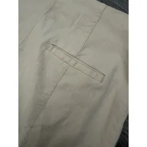 Anthropologie Women's 2 Linen Blend Wide Leg Sailor Pants Cream Side Buttons thumbnail 7