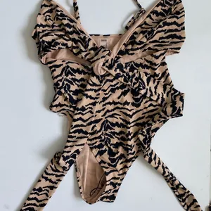 Baltic Born Cyprus One Piece‎ Swimsuit Animal Stripe Tan Black Cutout S0437B M thumbnail 10