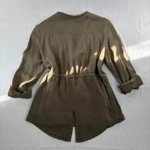 Guess Cargo Utility Jacket Women's M Green Viscose Military Gorpcore Retro Y2K thumbnail 3