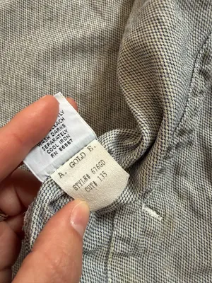 Agolde vintage-style blue hickory stripe jacket size S - stain on sleeve in pic thumbnail 6