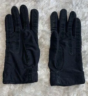 Isotoner Warmups Suede Vintage Gloves Sz Large Black thumbnail 1