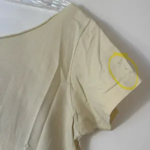 Brandy Melville Cream Cotton Raw Edge Scoop Neck‎ Short Sleeve T-Shirt One Size thumbnail 6