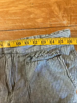 Anthropologie Green Stripe Seashore Linen Cotton Pants Medium thumbnail 6