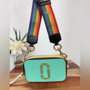 Pre-owned MARC JACOBS‎ Saffiano Rainbow Strap Color Block Snapshot Camera Bag thumbnail 2