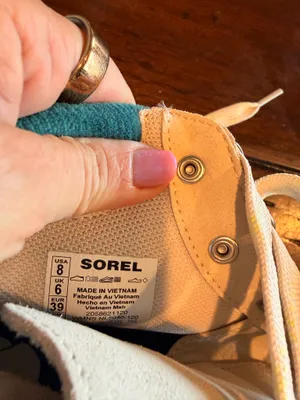 Sorel Women’s Waterproof Leather Hiking Boots Cream Pink Green Lace Up Sneakers thumbnail 5