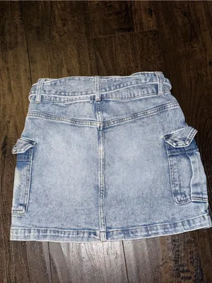 SO Belted Denim Cargo Pocket Mini Skirt thumbnail 2