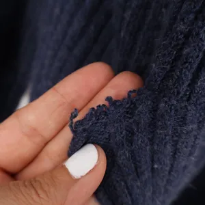 Universal Thread Navy Blue Ribbed Duster Cardigan Sweater Large Open Front thumbnail 5