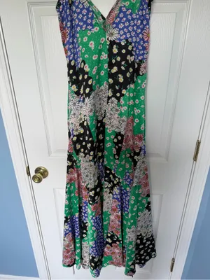 Lulus Bold Beauty Green Multi Floral Print Maxi Dress Size Small thumbnail 6