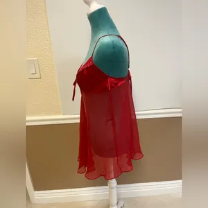 Elegant Red Sheer Babydoll‎ Lingerie thumbnail 3