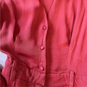 & Other Stories Flare Leg Lightweight Jumpsuit Outing Rust Red Sz 2‎ thumbnail 12
