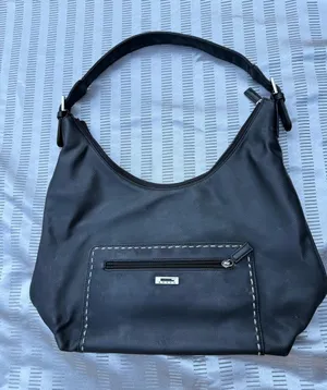 Guess Black Hobo Shoulder Bag – Front Zip Pocket, Silver Hardware thumbnail 1