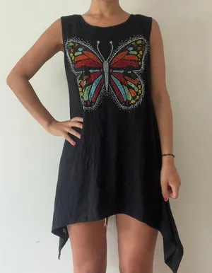 Shiny Butterfly Rhinestone Shirt One Size thumbnail 1
