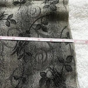 Women's Black Beige Floral Pashmina Scarf Viscose Acrylic Elegant Fringe Wrap thumbnail 5