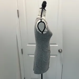 Abercrombie & Fitch Heather Gray Knotted Side Dress thumbnail 10