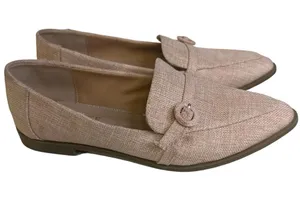 Tinstree Pale Pink Tweed Pointed Toe Slip On Flats Buckle Loafer Shoes Womens 8 thumbnail 1