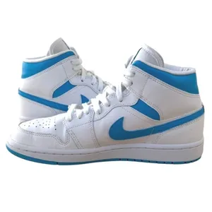 Nike Air Jordan 1 Mid UNC White University Blue Sneakers‎ Womens Size 7.5 thumbnail 5