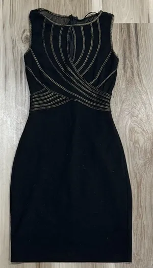 Ark & Co Black Gold Mini Dress Women’s Small thumbnail 1