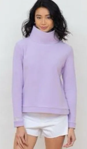 Dudley Stephens Park Slope turtleneck in lavender terry fleece thumbnail 1