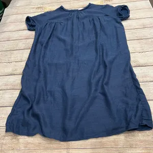 Aritzia Wilfred Le‎ Fou Blue Linen Blend Tunic Dress Size S Short Sleeve Casual thumbnail 3