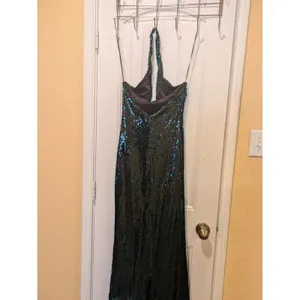 Zara Green Halter Neck Midi Sequinned Dress Size Xs thumbnail 12