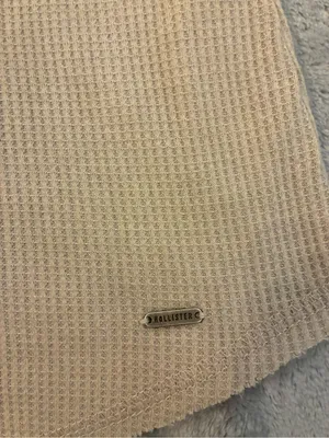 Hollister Women's Cream Waffle-Knit Long Sleeve Top Size XSMALL thumbnail 2